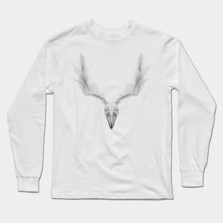 Wireframe Deer - Black Long Sleeve T-Shirt